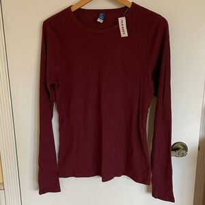 NWT Size XL Tall Old Navy Women's Long-Sleeve Ribbed Top in Wine